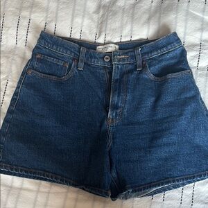 Abercrombie Blue Jean curve love  Shorts, High-Waisted
